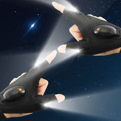 Rechargeable outdoor fishing gloves with LED illumination for night fishing and erbium night work light gloves