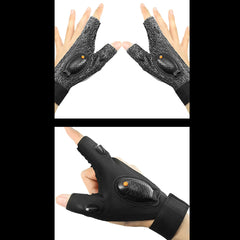 Rechargeable outdoor fishing gloves with LED illumination for night fishing and erbium night work light gloves