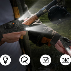 Rechargeable outdoor fishing gloves with LED illumination for night fishing and erbium night work light gloves