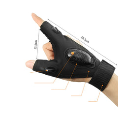 Rechargeable outdoor fishing gloves with LED illumination for night fishing and erbium night work light gloves