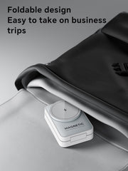 2025 Upgraded 3-in-1 Wireless Charger for iPhone,Travel Magnetic Charger Stand Nightlight Foldable Wireless Charging Station Compatible with Magsafe Charger&iPhone 16/15/14/13/12,Apple Watch&AirPods